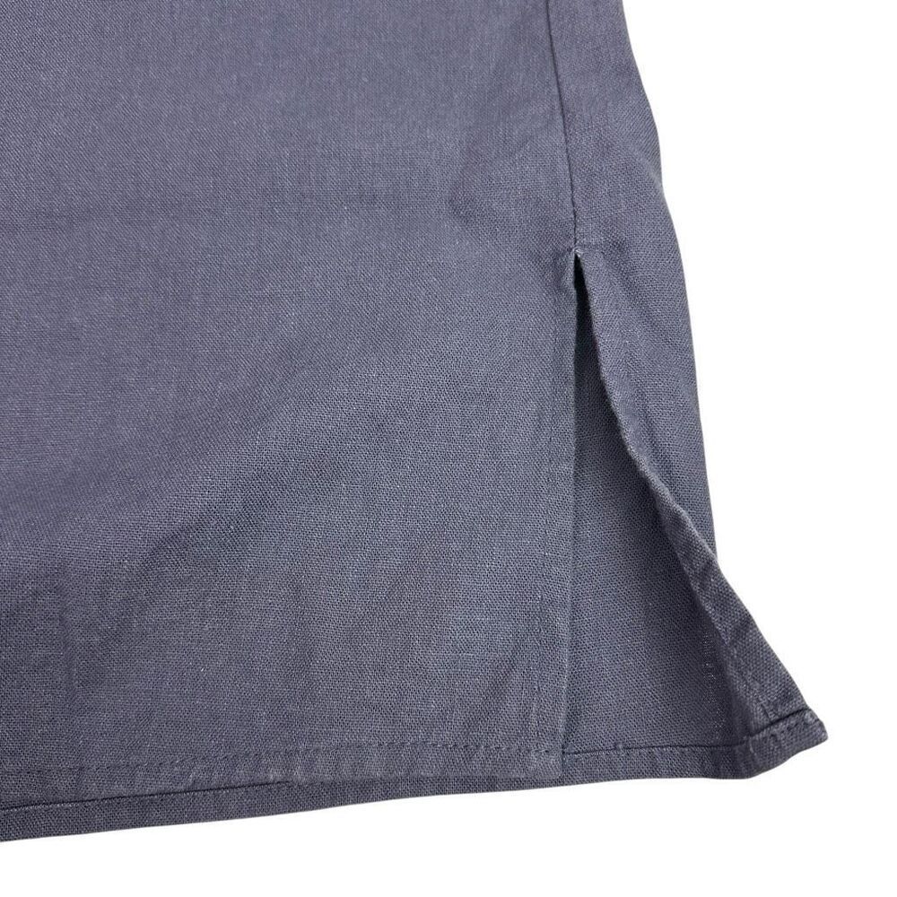 For Cynthia Medium Linen Blend Shift Dress Grayish Blue - Picture 3 of 6